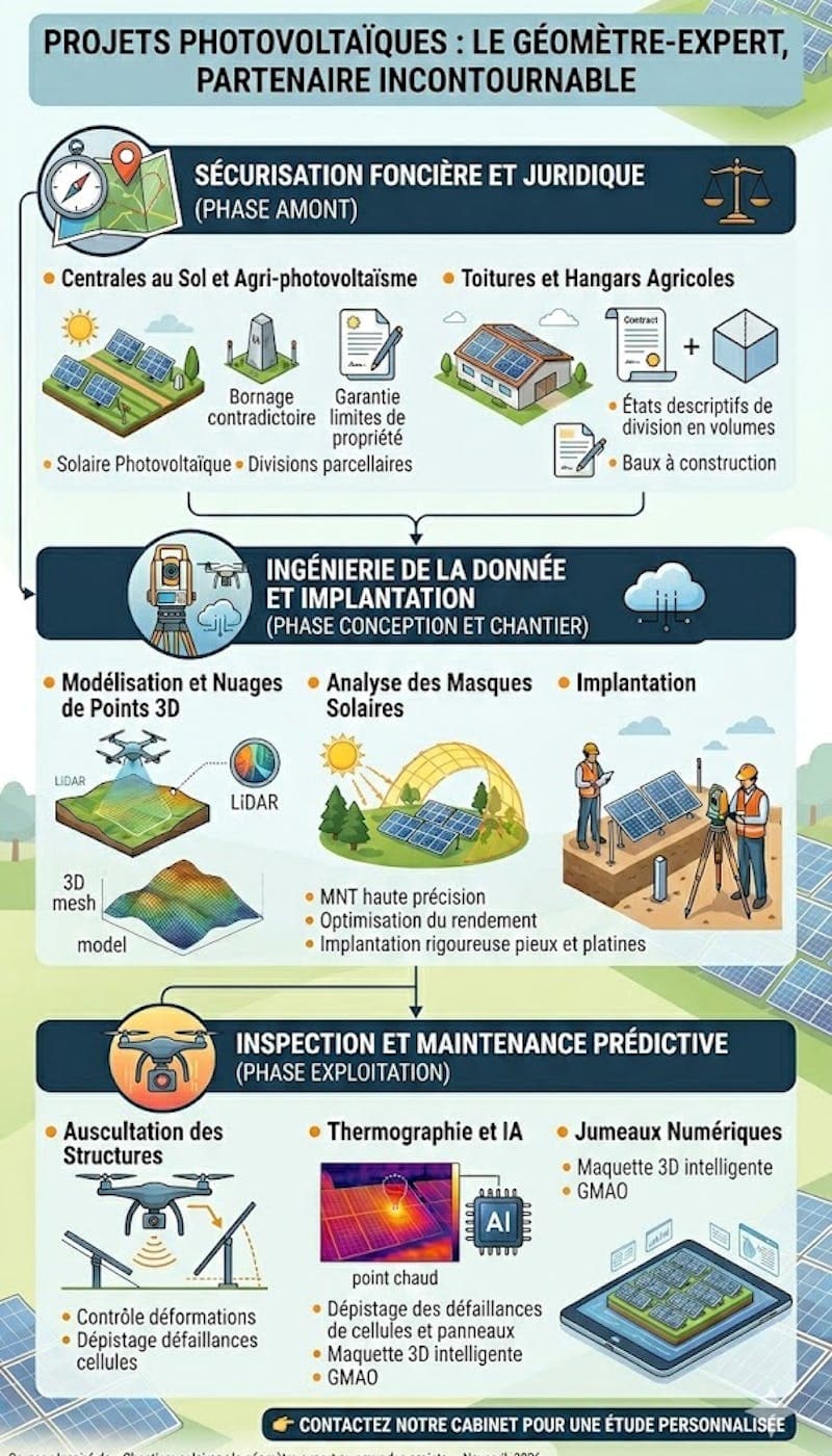 Projets photovoltaïques : pourquoi le Géomètre-Expert est le partenaire incontournable de vos chantiers solaires - Article GEO SEINE Géomètre-Expert Normandie